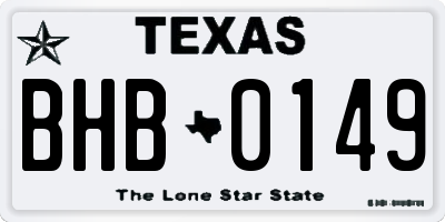 TX license plate BHB0149