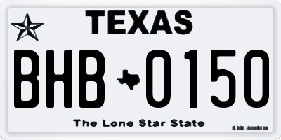 TX license plate BHB0150