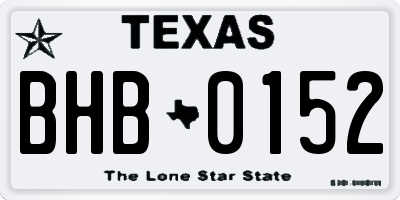 TX license plate BHB0152