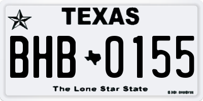 TX license plate BHB0155