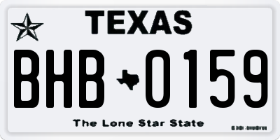 TX license plate BHB0159