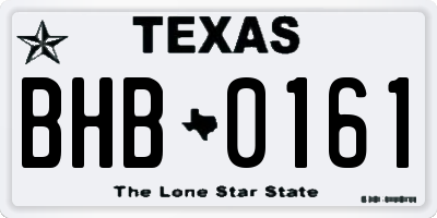 TX license plate BHB0161