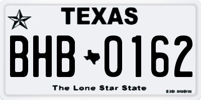 TX license plate BHB0162