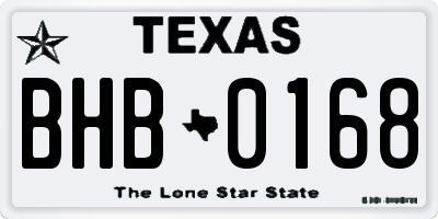 TX license plate BHB0168