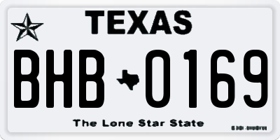 TX license plate BHB0169