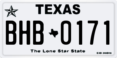 TX license plate BHB0171