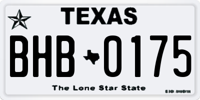 TX license plate BHB0175
