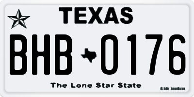 TX license plate BHB0176