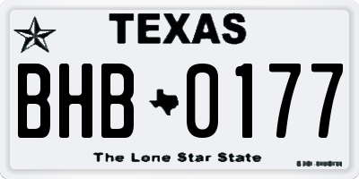 TX license plate BHB0177