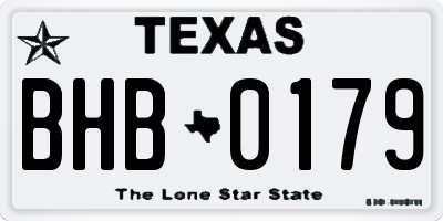 TX license plate BHB0179