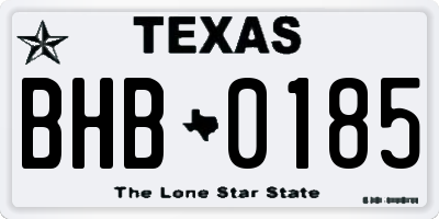TX license plate BHB0185
