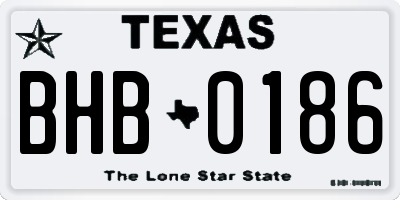 TX license plate BHB0186