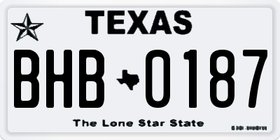 TX license plate BHB0187