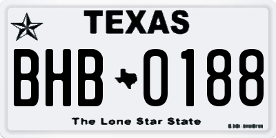 TX license plate BHB0188