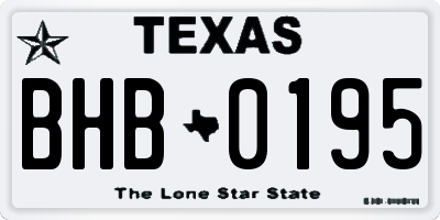 TX license plate BHB0195