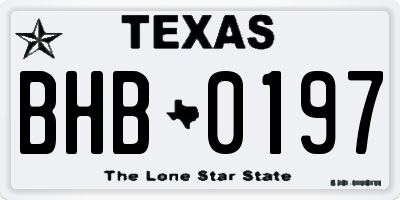 TX license plate BHB0197