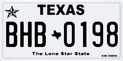 TX license plate BHB0198