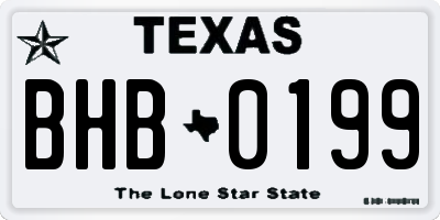 TX license plate BHB0199