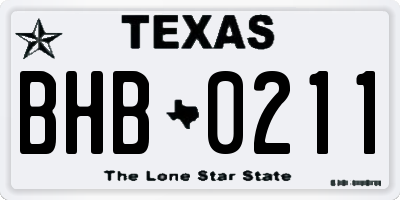 TX license plate BHB0211