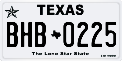 TX license plate BHB0225