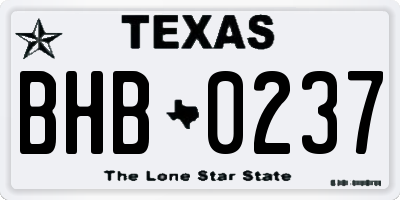 TX license plate BHB0237
