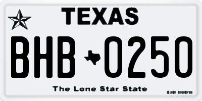 TX license plate BHB0250