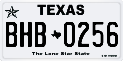 TX license plate BHB0256