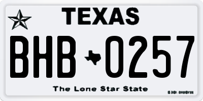 TX license plate BHB0257