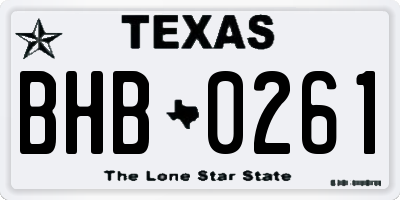 TX license plate BHB0261