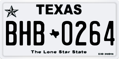 TX license plate BHB0264