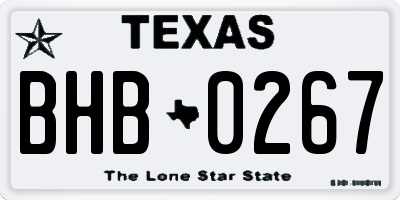 TX license plate BHB0267