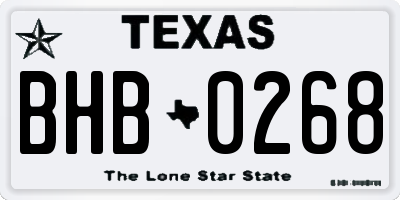 TX license plate BHB0268