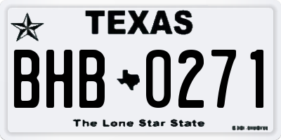 TX license plate BHB0271