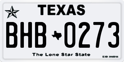 TX license plate BHB0273