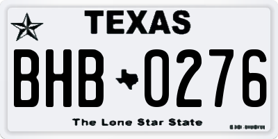 TX license plate BHB0276