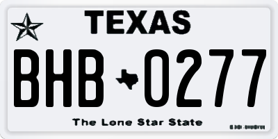 TX license plate BHB0277