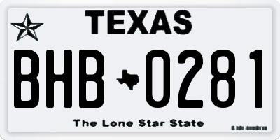 TX license plate BHB0281