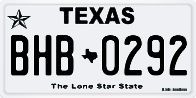 TX license plate BHB0292
