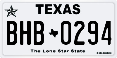 TX license plate BHB0294