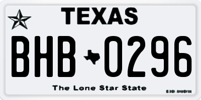 TX license plate BHB0296