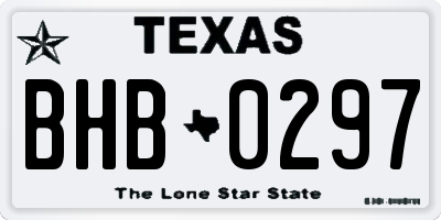 TX license plate BHB0297