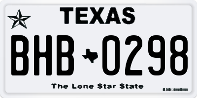 TX license plate BHB0298