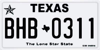 TX license plate BHB0311