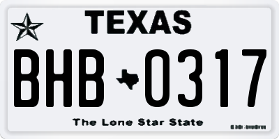 TX license plate BHB0317