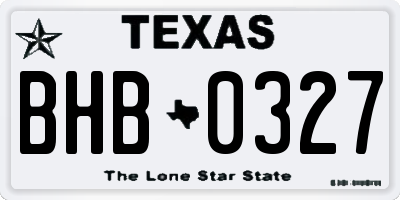 TX license plate BHB0327