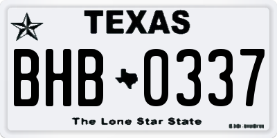 TX license plate BHB0337