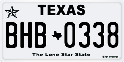 TX license plate BHB0338