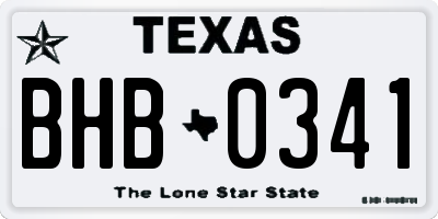 TX license plate BHB0341