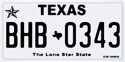 TX license plate BHB0343
