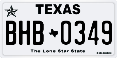 TX license plate BHB0349